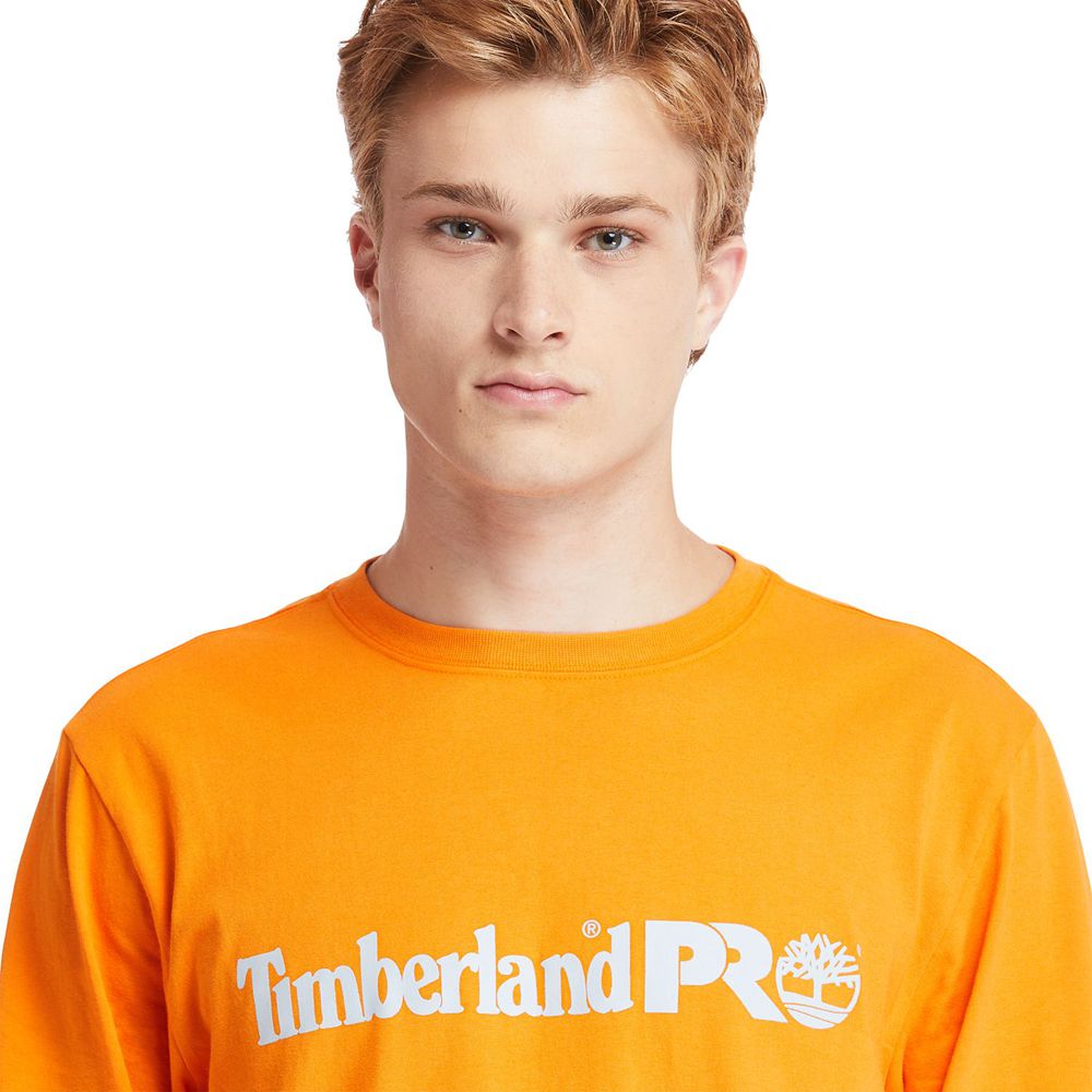 Camisetas Timberland Hombre Pro® Base Plate Long-Sleeve Graphic Naranjas - Chile KJQ-725096